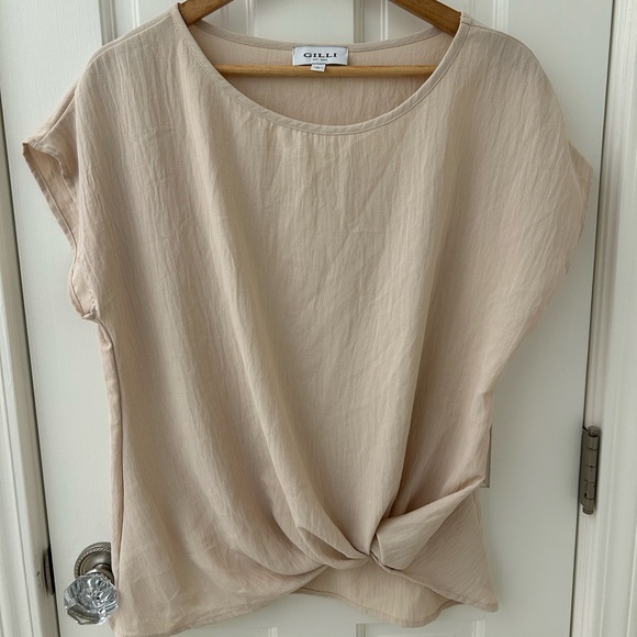 Gilli Cream Blouse with Front Knot Detail - Size L - Picture 1 of 5